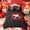 Black Red, variant on Feelyou Football Soccer Queen Bedding for Boys, Black Red Lightning Print Bedding Comforter Set Queen, Black Reversible, 7-Piece