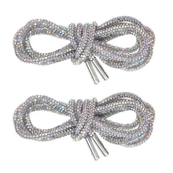 Uxcell 1-Pair Rhinestone Shoelaces 55" Crystal Cords for Sneakers Multicolor