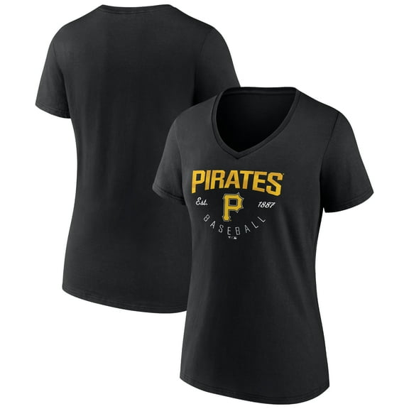 Women's Black Pittsburgh Pirates Live For It Team V-Neck T-Shirt