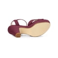 thumbnail image 5 of BLISSFUL STEP Women's Fashion Platform Strap Slingback Chunky Heel Open Toe Sandals Burgundy 9, 5 of 8