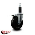 thumbnail image 2 of 5 Inch Soft Rubber Swivel 1-1/8 Inch Expanding Stem Caster Total Lock Brake SCC, 2 of 2