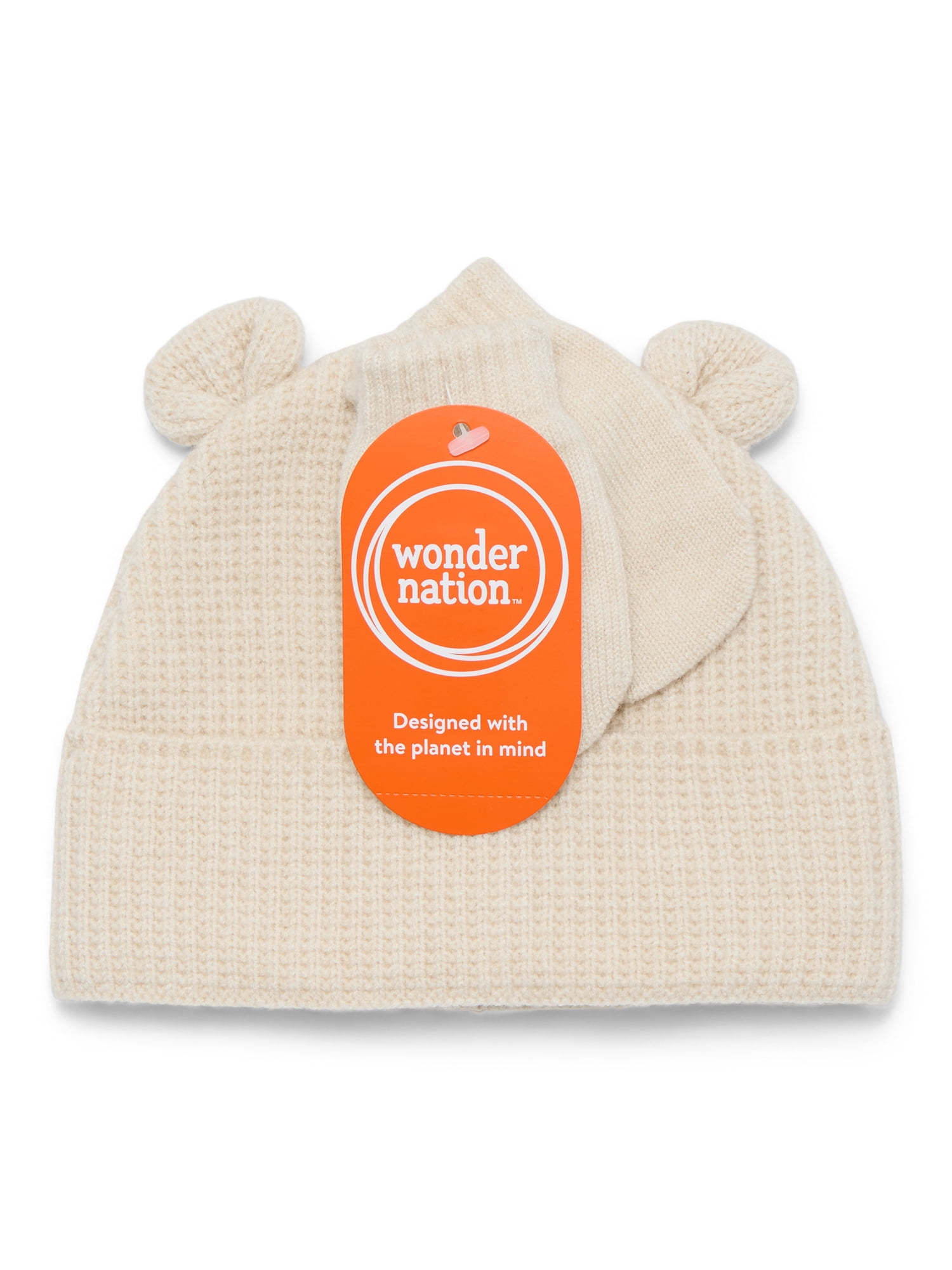 Wonder Nation Baby Beanie and Mitten Set