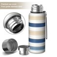 thumbnail image 2 of 20 Oz Blue Tan and White Coffee Tumbler Double Wall Insulated Stainless Steel Water Bottle | Metal Reusable Thermoses Flask with Cup Cap | Leak & Sweat Proof with Anti-Dust Lid, 2 of 7