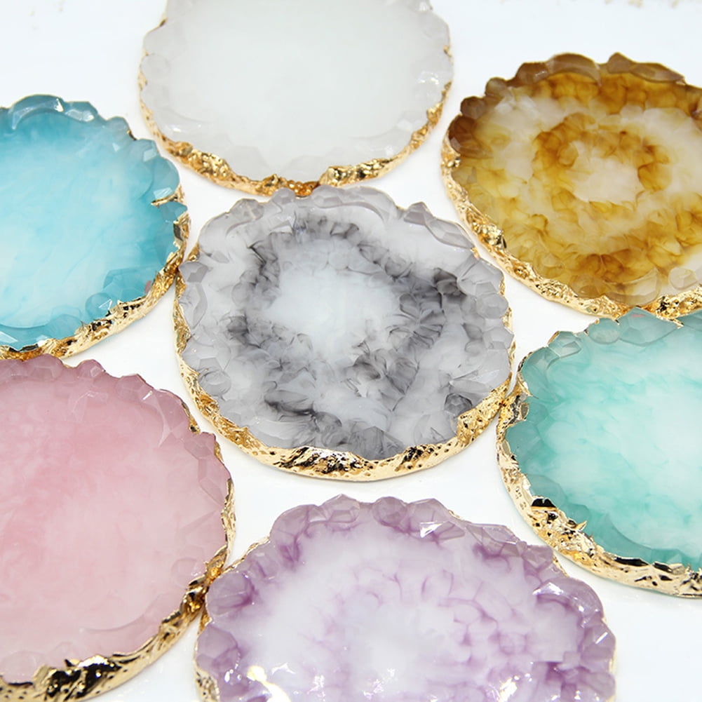 Yesbay Resin Nail Art Color Palette Acrylic Ring Jewelry Holder Dish DIY Manicure Tool-Pink