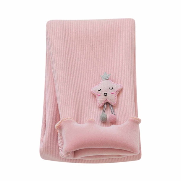 Leggings Para Niños Medias Para Bebés Otoño Invierno Niñas Hongos Bordado Lateral Gato Leggings Pantalones Recortados Rosa Odeerbi LM103-10643