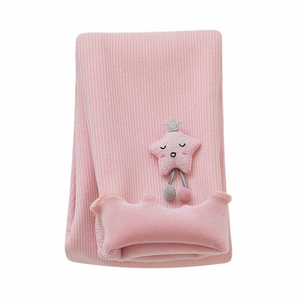 Leggings Para Niños Medias Para Bebés Otoño Invierno Niñas Hongos Bordado Lateral Gato Leggings Pantalones Recortados Rosa Odeerbi LM103-10641