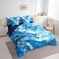 thumbnail image 3 of Homewish Abstract Marbling Watercolor Bedding Comforter Set 7pcs for Kids Teens Adults,Gradient Ombre Marble Queen Bedding Sets Super Cozy,Mountain Fluid Queen Sheet Sets,Lightweight Room Decor, 3 of 8