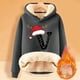 thumbnail image 2 of WILLBEST Sudadera Oversize para Mujer, con Estampado de Letras Navideñas, de Lana Gruesa, Cálida para El Invierno XXX-Grande, 2 of 4