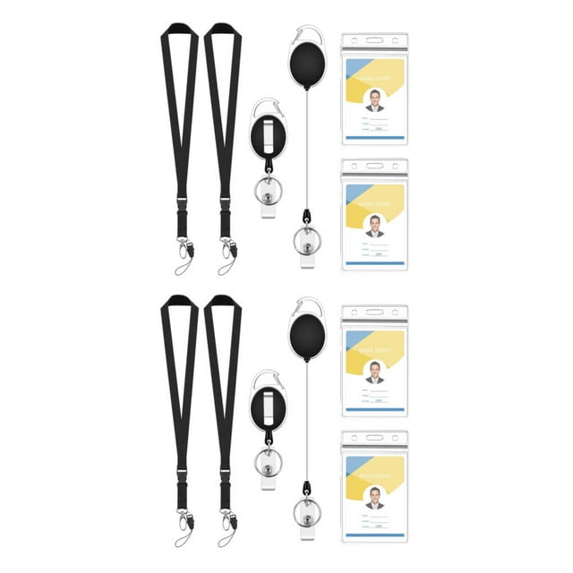 jesticaly 2pcs PVC Durable Badge Reel With Round Edge And Scratch-proof Surface Work ID Card Badge Tether 2Set