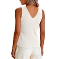thumbnail image 6 of Womens Sleeveless Knit Vest Tops 2026 Summer Casual V Neck Sweater Vest Going Out Tops Trendy,White M, 6 of 6