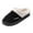 Black, variant on Black Unisex Alphabet Print Slippers Fleece Lined Warm Thick Sole Slip Resistant Soft Cozy Lightweight Indoor Home Casual House Wear Size 44