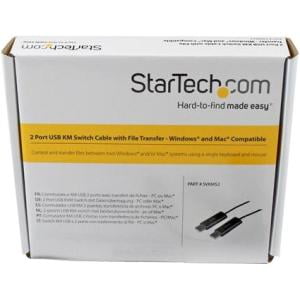 StarTech.com 2 Port USB KM Switch Cable w/ File Transfer for PC and Mac - USB for Keyboard/Mouse - 6 ft - 1 Pack - 1 x Type A Male USB - 1 x Type A Male USB - Black (Best Android To Mac File Transfer App)
