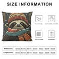 thumbnail image 5 of SHANXI  Throw Pillow Cover Sloth Make Me Up Baby Sloth Sleeping on The Tree Square Cushion Cover Silk Pillow Cases 22x22in, 5 of 5