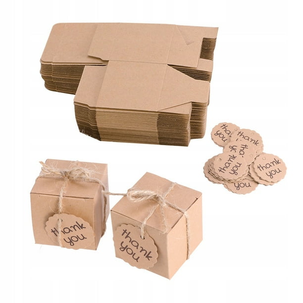 100 pequeñas cajas de papel, cajas de dulces, cajas de dulces de placer, papel Kraft clásico, cajas de dulces creativas DIY