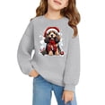 thumbnail image 3 of Crewneck Sweatshirt Childrens Christmas Tree Graphic Pocket Crew Neck Pullover Hoodless Top Grey, 3 of 4