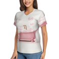 thumbnail image 2 of Vsdgher Cute Bathtub Women Shirts V Neck Short Sleeve Tops T-Shirt Basic Tees, S to 3XLXX-Large, 2 of 5