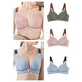 thumbnail image 3 of Sujetador de cierre frontal para mujer, sin aros, fino, acolchado, de talla grande CACAGOO Ropa interior de mujer, 3 of 7