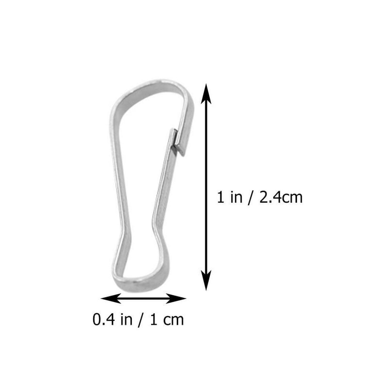 PINXOR 30pcs Stainless Steel Metal Spring Hooks Lanyard Snap Clip Hooks Key Chain Hook, adult Unisex, Size: 0.94 x 0.39 x 0.08, Silver