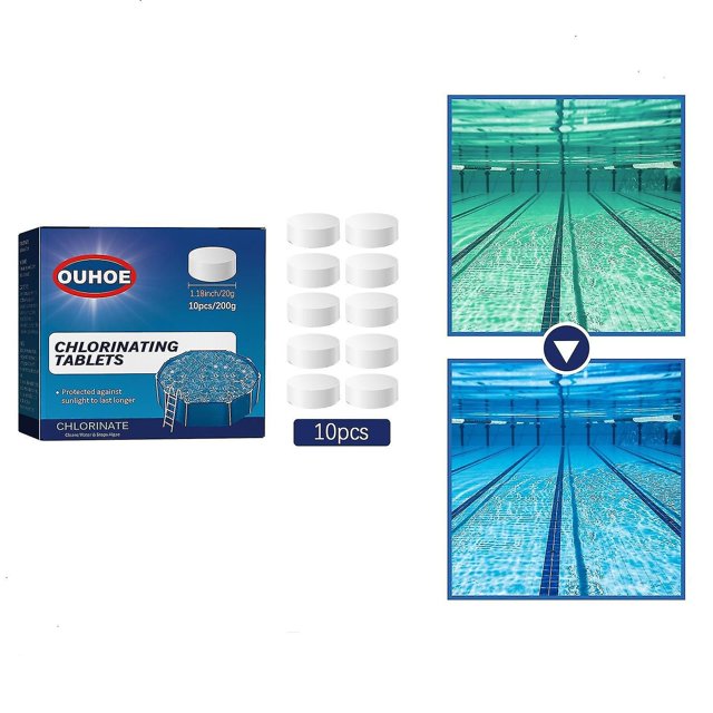 200g Pool Chlorination Tablets For Swimming Pools And Spas, Slow Dissolving Long Lasting