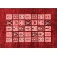 thumbnail image 1 of Ahgly Company Machine Washable Indoor Rectangle Abstract Red Modern Area Rugs, 5' x 7', 1 of 4
