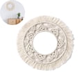 thumbnail image 1 of Hanging Wall Mirror with Macrame Fringe Small Round Decoration Boho Antique, 1 of 4