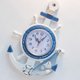 thumbnail image 2 of Reloj de pared Azul y Blanco Modelado de Barcos Estilo Marino Reloj de decoración Personalizado para Estudio Dormitorio Tamaño pequeño Ave Marina 34x23cm/13.4x9.1in, 2 of 5