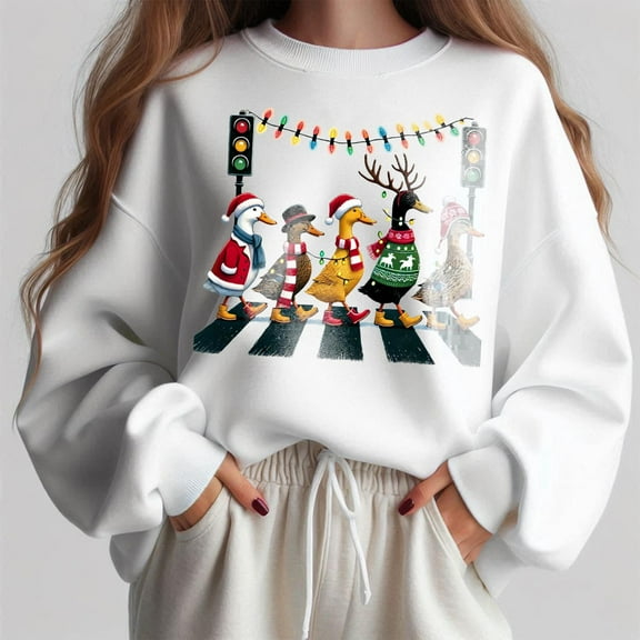 Christmas Ducks Sweatshirt, Duck Christmas Shirt For Women, Funny Animals Christmas Sweatshirt, Farm Lover Gift, Funny Christmas Shirt, X-mas Sweatshirt, Quack-mas shirt