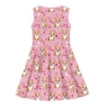 thumbnail image 5 of WhouRiu Girls Casual Cartoon Graphic Dresses Sleeveless Crew Neck A Line Dress Kids Summer Comfortable Cute Everyday Sundress,4-5 Years, 5 of 5