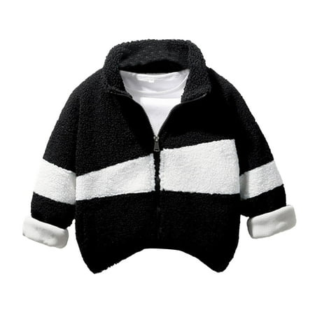 

Rovga Kids Toddler Babys Girls Boys Spring Winter Patchwork Hooded Warm Thick Long Sleeve Coat Jacket Clothes Soft Comfortable Coat