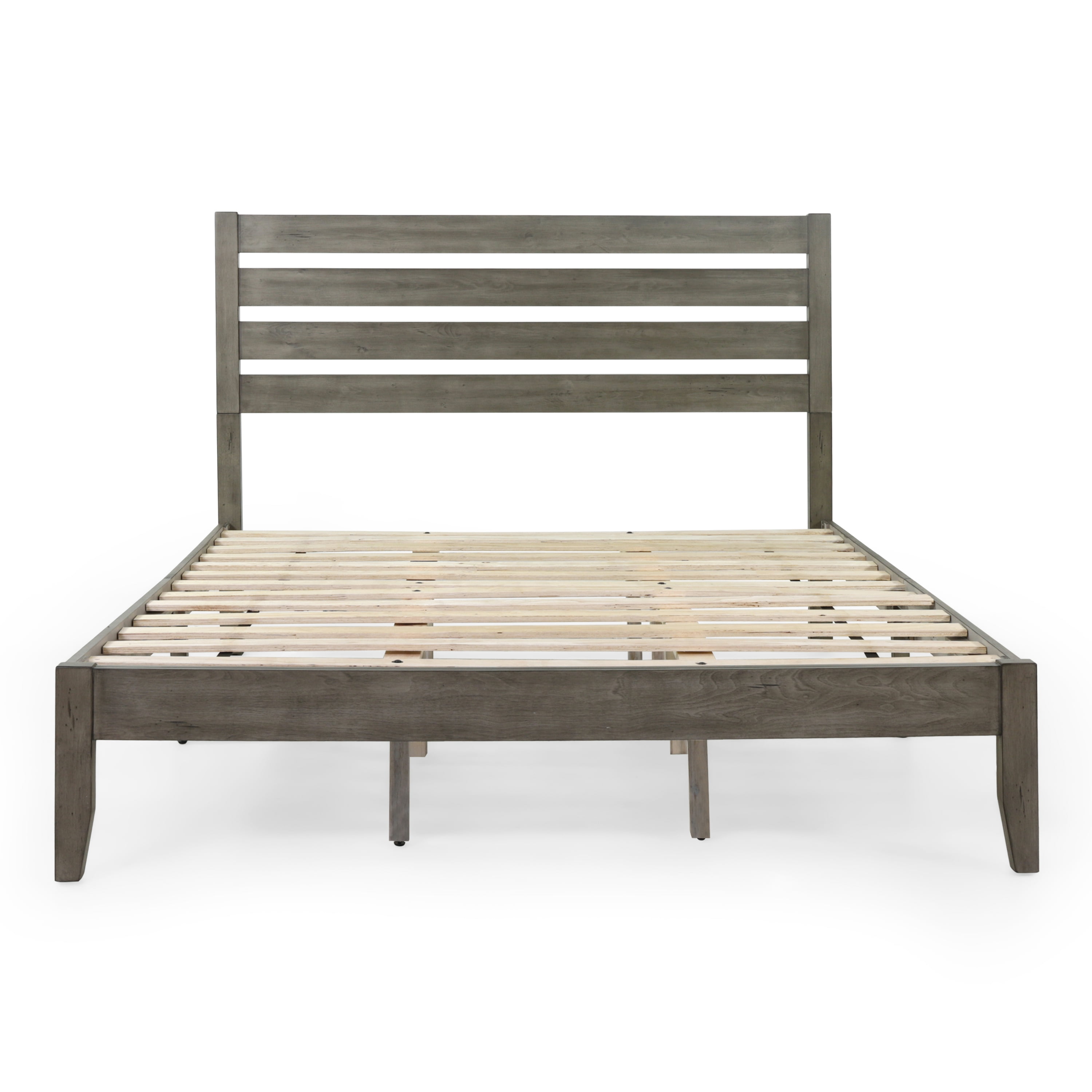 Noble House Kaylin Queen Size Bed with Headboard, Natural and Gray Finish