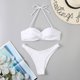 thumbnail image 2 of Conjunto de ropa de playa con estampado de Bikini y traje de baño dividido calado de Color sólido cómodo para mujer OAVQHLG3B Store  lin121212, 2 of 4