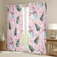 thumbnail image 2 of Feelyou Winter Pink Snowman Curtains Pack of 2 (42x84 Each), Merry Christmas Curtains Blackout, Western Festival Holiday Bedroom Curtains, Living Room Curtains Decor, 2 of 6