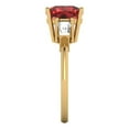 thumbnail image 3 of Three-Stone Engagement Ring for Women - 3ct Natural Garnet in 14K Yellow Gold Promise Ring, 3 of 5