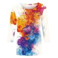 thumbnail image 4 of Drses Floral Printed Tops for Women Trendy 3/4 Sleeve Shirts Loose Fit Casual Dressy Blouses Womens Tops, 4 of 5