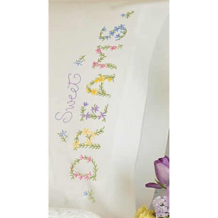 Dimensions Stamped Embroidery Pillowcase Pair 20"X30" Dreams