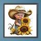 thumbnail image 1 of Pintura de diamante 5D DIY taladro redondo completo girasol Cowboys Kit decoración 40x40cm Hugtrwg Para estrenar, 1 of 9