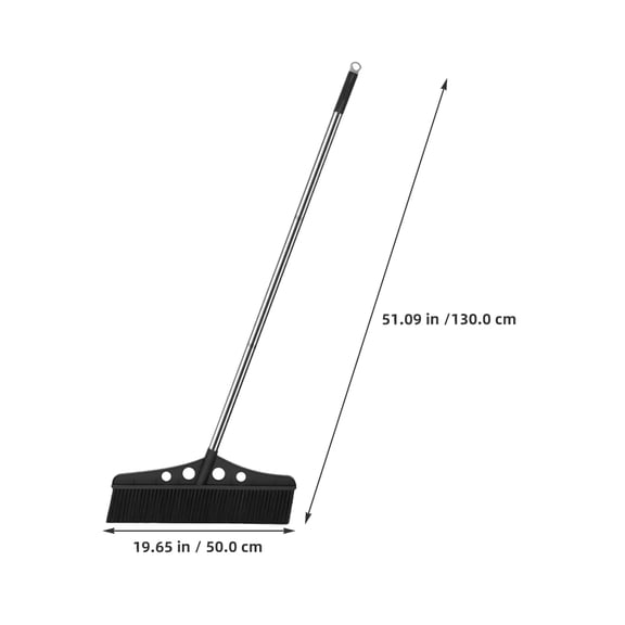 AURARMLET Heavy Duty Outdoor Broom with Wide Nylon Bristles and Stainless Steel Handle for Cleaning