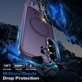 thumbnail image 5 of Dteck for Samsung Galaxy S25 FE Case with Screen Protector+Lanyard Wrist Strap,Compatible with MagSafe, Magnetic Translucent Matte Rugged Slim Phone Cover Built in Invisible Kickstand,Purple, 5 of 9
