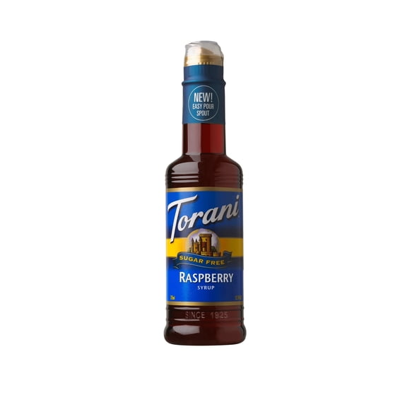 Torani Sugar Free Raspberry Syrup, Plastic Bottle, Drink Flavoring Syrup, No Known Allergens, 12.7 fl oz