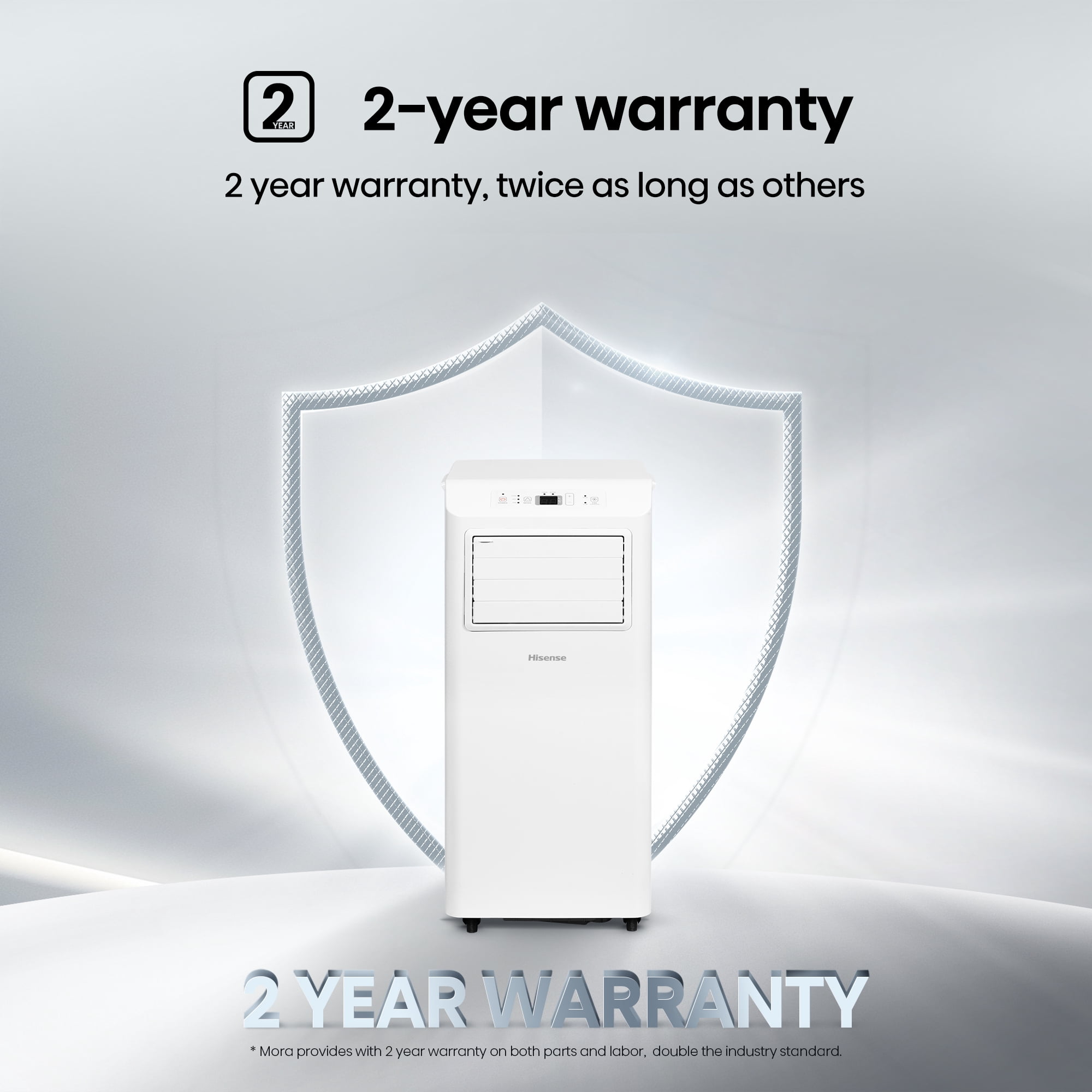 Hisense 5,000 BTU Portable Air Conditioner 150 sq ft. Multi-Purpose Modes, Dual Control System, Easy Clean, Snap-Assembly Window Kit, Self-Evaporation System, White (WAP0525CR1W)