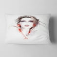 thumbnail image 2 of Designart Stylish Woman - Portrait Throw Pillow - 12x20, 2 of 5