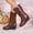 Brown, variant on Women's Slip on Mid Calf Boots, Fall Winter Platform Wedge Slouch Casual Boots with Breathable Lining and Cushion Sole, Trendy Footwear for Daily Leisure