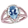 thumbnail image 3 of Star K � Pear Shape 11x8mm Simulated Aquamarine Halo Split Shank Big Stone Ring, 3 of 7