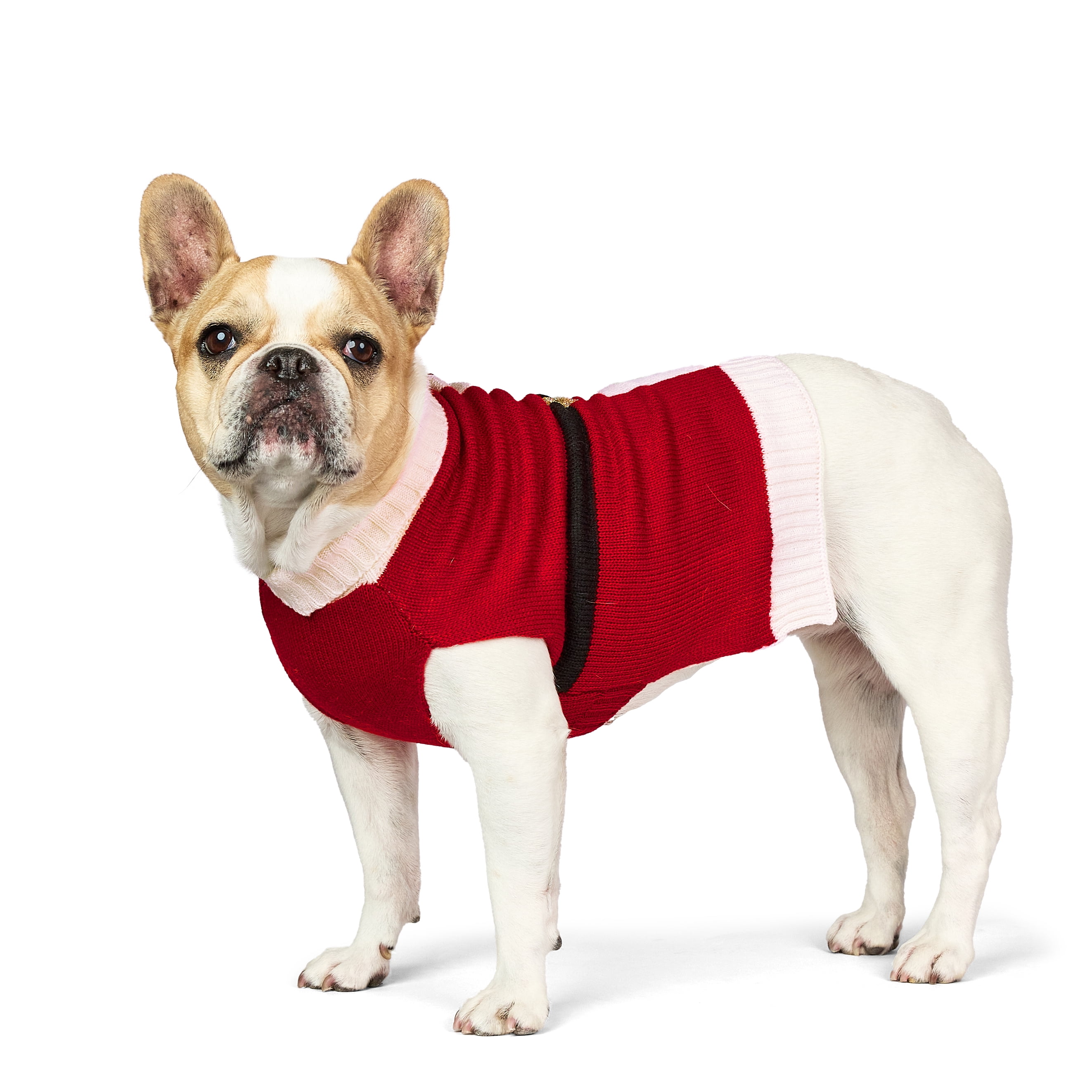 Vibrant Life Holiday Pet Sweater for Cats & Dogs, Santa, Red, Small