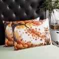 thumbnail image 4 of Orange Fall Maple Throw Pillow Cover 24 x 36 Inch Decorative Pillow Cover Fox Pumpkins Forest Pastoral Farmhouse Lumbar Pillowcase Seasonal Rectangle Cushion Case for Couch Sofa Bed Living Room, 4 of 7