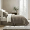 thumbnail image 2 of EVERGRACE 100% Cotton Modern Lines Quilt Set King Size, Pre-Washed Soft Striped Coverlet Bedspread, 3 Piece Lightweight Bedding Set for All Season, with 2 Pillow Shams, Stone Taupe, 2 of 8