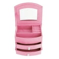thumbnail image 3 of capas joyería portátil pendientes anillos pulsera collar caja organizador almacenamiento rosa, 3 of 5