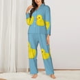 thumbnail image 2 of Picia Cute Ducky Pattern Women’s Long-Sleeve Sleepwear Set - Soft 2-Piece Loungewear with Pockets, Comfy PJs for Relaxing Nights-XX-Large, 2 of 7