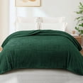 thumbnail image 3 of Whale Flotilla Fluffy Fleece 90"x 104" King Size Blanket for Bed, Fuzzy Soft Cozy Exquisite Blankets with Decorative Jacquard Pattern for All Season, Warm but Lightweight, Emerald Green, 3 of 9