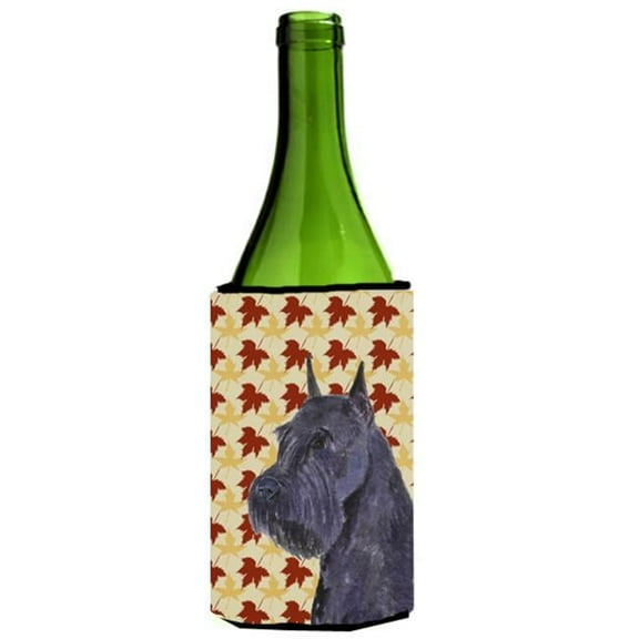 Schnauzer Giant Fall Leaves Portrait Wine Bottle  Hugger - 24 oz.
